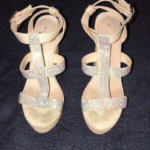 Aldo wedges with rhinestone embellishment